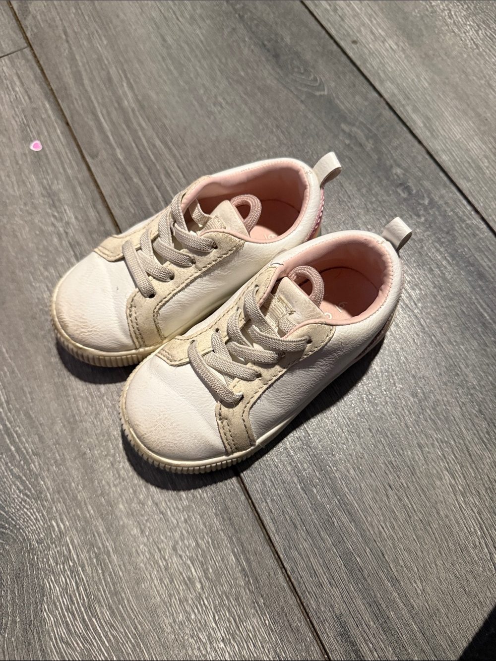 Carter's White and Light Pink Toddler Sneakers